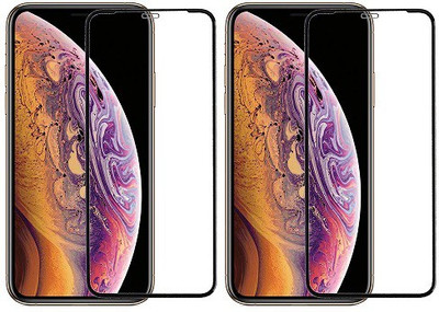 KARTRAY Edge To Edge Tempered Glass for Apple iPhone XS(Pack of 2)