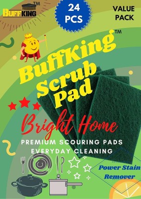 BUFF KING Scrub Pads for Kitchen, Sink, Tiles - Value Pack of 24 PCS Scrub Pad(Large, Pack of 24)