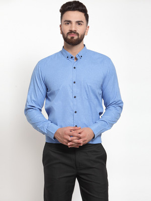 JAINISH Men Solid Formal Light Blue Shirt