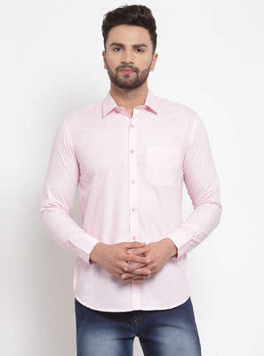 JAINISH Men Solid Casual Pink Shirt