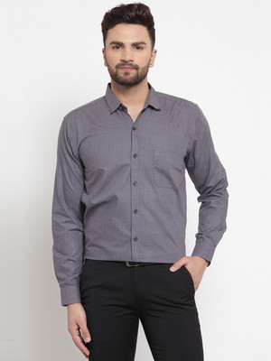 JAINISH Men Solid Formal Grey Shirt