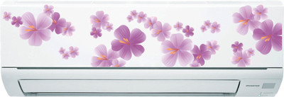 Delight Decor 23 cm Purpple Flowers With Green Leaves AC Sticker Self Adhesive Sticker(Pack of 1)