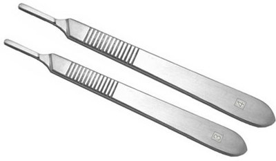 Forgesy STAINLESS STEEL SCALPEL HANDLE NO 3 AND 4 Surgical Scalpel(Pack of 2)