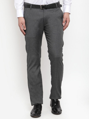 JAINISH Regular Fit Men Black Trousers