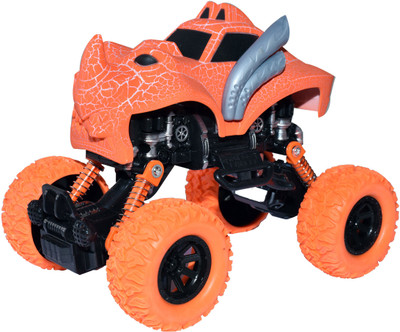 Toyshack Pull Back Dinosaur Monster Truck with Big Rubber Wheels for Kids(Orange)