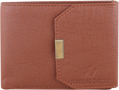 pocket bazar Men Tan Artificial Leather Wallet(6 Card Slots)