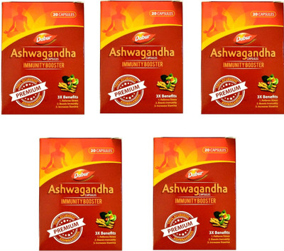 Dabur Ashwagandha Capsules Immunity Booster PACK OF 5(Pack of 5, 20)
