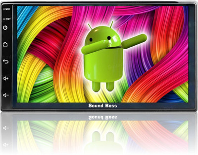 Sound Boss 3rd Generation Android 2Din 7'' Inch Ultra HD Capacitive Polegadas Touch Screen GPS Navigation AM/FM Radio Audio Receiver Support Mirrorlink/WiFi/Bluetooth/1080P video With Rear View camera (1GB/16GB) Car Stereo(Double Din)