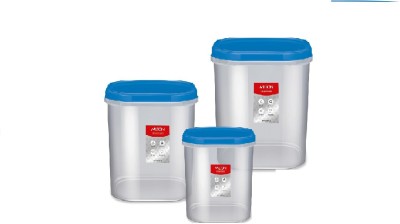 MILTON Plastic Grocery Container  - 2000 ml, 3000 ml, 4000 ml(Pack of 3, Blue, Clear)