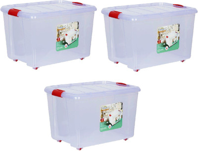 AK HUB Plastic Utility Container  - 25 L(Pack of 3, White)