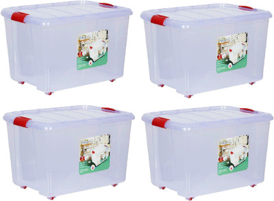 N H Enterprise Plastic Utility Container  - 25 L(Pack of 4, Clear)