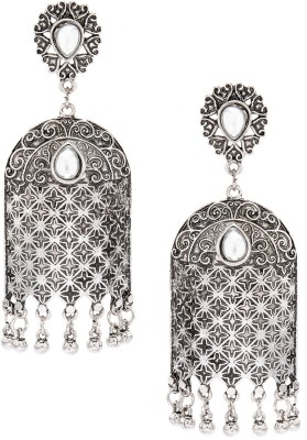 RUBANS Rubans Silver Plated Handcrafted Textured Eligant Drop Earrings Alloy Drops & Danglers