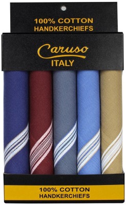 Caruso Italy Men's Premium Dark Base Coloured Border Cotton Handkerchief [