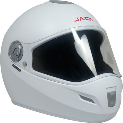 Steelbird SBH-2 Jack Dashing Full Face Helmet In White Dashing With Plain Visor Motorbike Helmet  (White With Plain Visor) For Rs. 649 @ 50 %