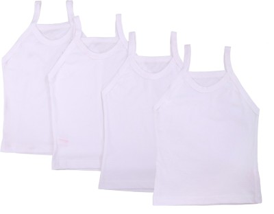 SMARTER KIDS Vest For Girls Pure Cotton(White, Pack of 4)
