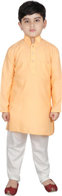 SG YUVRAJ Boys Festive & Party Kurta and Pyjama Set(Orange Pack of 1)