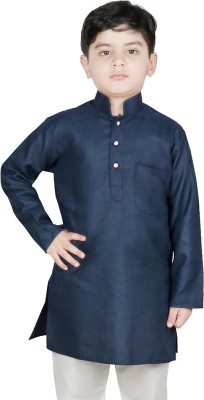 SG Boys Solid Straight Kurta(Dark Blue)