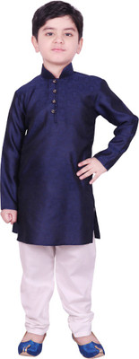 SG Boys Festive & Party Kurta and Pyjama Set(Dark Blue Pack of 1)