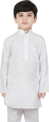 SG Boys Solid Straight Kurta(White)