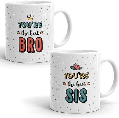 purezento You Are My Bro You Are My Sis Gift for brother sister on Raksha Bandhan/Rakhi gift/Special occasion/Birhtday/Brother's/Sister's da Ceramic Coffee Mug
