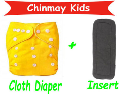 Chinmay Kids Combo of Quirk Reusable Baby Washable Cloth Diaper Nappy with 5 Layered Baby Insert Pad(Multi- Colour)