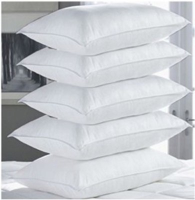 THE COSMO Rectangle Polyester Fibre Solid Sleeping Pillow Pack of 5(White)