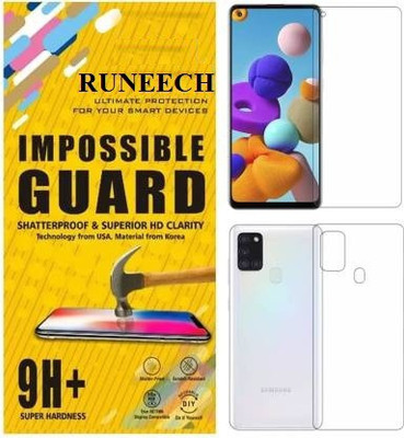 RUNEECH Front and Back Screen Guard for SAMSUNG GALAXY A21S(Pack of 2)