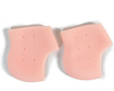 Granny Smith Anti heel crack set socks pain foot gel relief Heel Support(Brown)