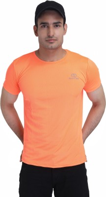 Outfit & Trend Solid Men Round Neck Orange T-Shirt