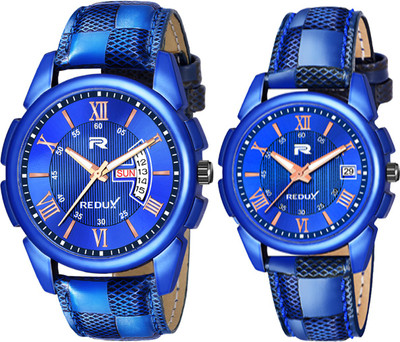 REDUX RWS0400S Blue Dial Couple Watch Day & Date Analog Watch  - For Men & Women