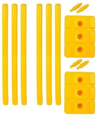 MINESFIT HEAVY PLASTIC CRICKET STUMPS SET OF 2(Yellow)