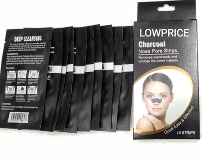 LOWPRICE Charcoal Nose pore Strips (Removes blackheads and unclogs the pores instantly(10 g)