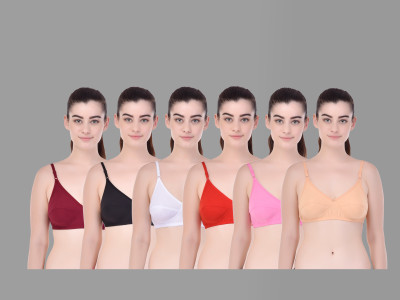 Zivosis Women Full Coverage Non Padded Bra(Red, Black, Maroon, Pink, Beige, White)