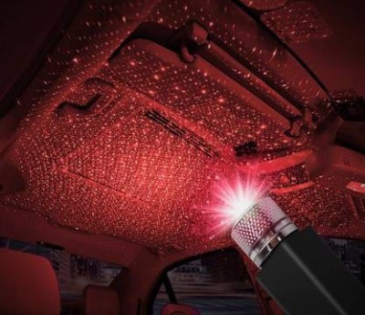 UPROKT USB star sky light car interior atmosphere Led lamp 360 degree Auto rotate LED Twinkle Ceiling Lights Control Starry Lights NEW Car Roof Star Light Interior Mini LED Starry Laser Atmosphere Ambient Projector Lights USB Auto Decoration Car Fancy Lights Car Fancy Lights(Black)