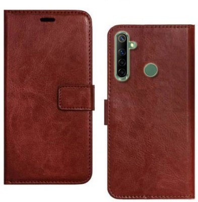 Mashgul Flip Cover for Realme Narzo 10(Brown, Shock Proof, Pack of: 1)