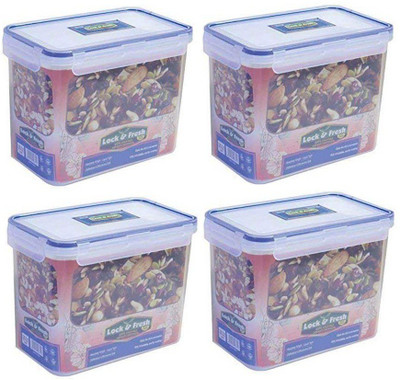 N H Enterprise Plastic Utility Container  - 3570 ml(Pack of 4, White)