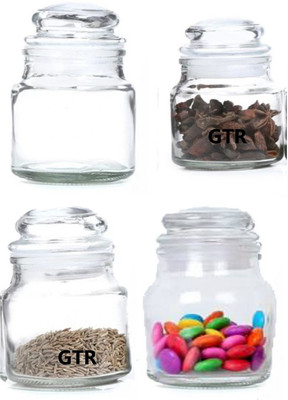 VINAR Glass Cereal Dispenser  - 100 ml(Pack of 4, Clear)