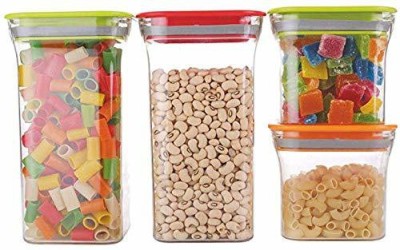DarkPyro Plastic Grocery Container  - 600 ml, 1100 ml(Pack of 4, Multicolor)