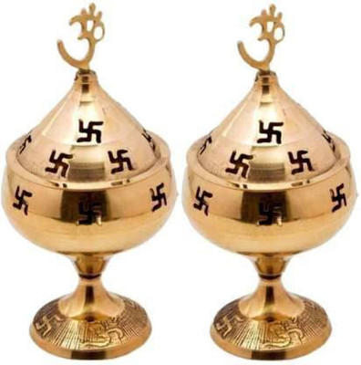 Techwire Akhand Jyoti Deepak for spritual purpose Brass Table Diya Brass Table Diya Set  Pack of 2 (Height: 4.5 inch) Brass (Pack of 2) Table Diya(Height: 4.5 inch)