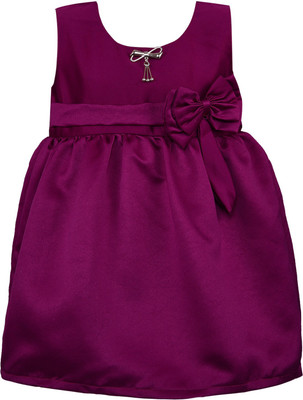 Wishkaro Girls Midi/Knee Length Party Dress(Purple, 3/4 Sleeve)