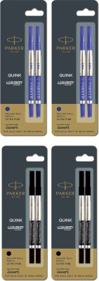 PARKER Ultra Fine Navigator Roller Ball Pen Refills Blue 2 and Black 2 Refill(Pack of 4, Blue, Black)