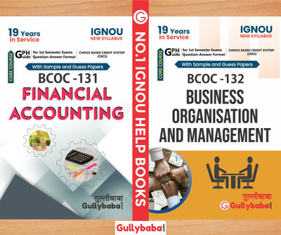 BCOC-131 Financial Accounting And BCOC-132 Business Organisation And Management (English) First Year Combo Of Ignou Help Books(Paperback, Gullybaba)