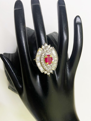 rajlaxmi Brass, Stone Gold Plated Ring