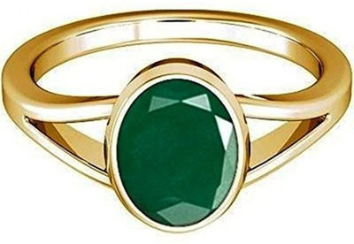 GALAXY ASTRO Emerald Ring Natural Panna Gold Plated Ring Copper Emerald Gold Plated Ring