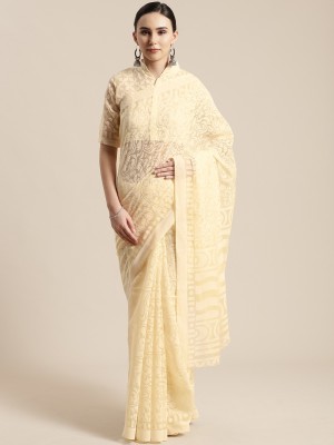 Ratnavati Printed Chanderi Brasso Saree(Beige)