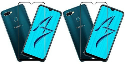 KARTRAY Edge To Edge Tempered Glass for Oppo A7(Pack of 2)
