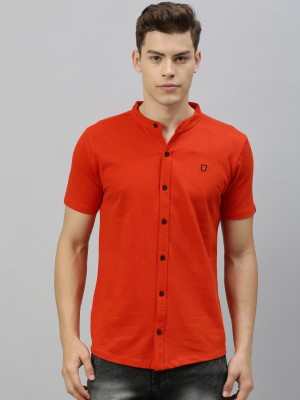 Urbano Fashion Men Solid Casual Orange Shirt
