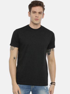 Smookyarora Solid Men Round Neck Black T-Shirt