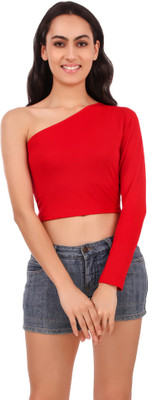 Be You Casual Full Sleeve Self Design Women Red Top