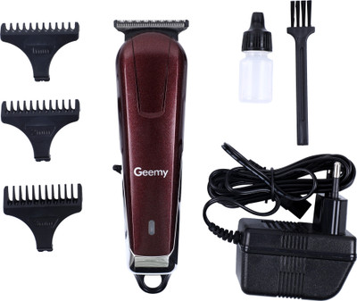 Geemy GM 6151 Trimmer 60 min  Runtime 4 Length Settings(Red)